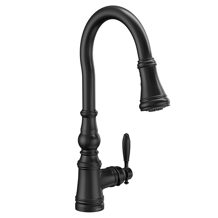 エムン　0423 Moen Weymouth Matte Black Shepherd's Hook Pulldown Kitchen